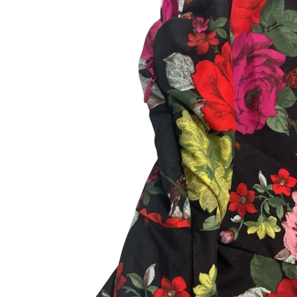 Baker By Ted Baker Dress Girls Sz 8 Black Multi Floral Party Flower Girl Church - Picture 4 of 11